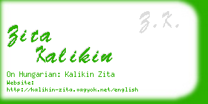 zita kalikin business card